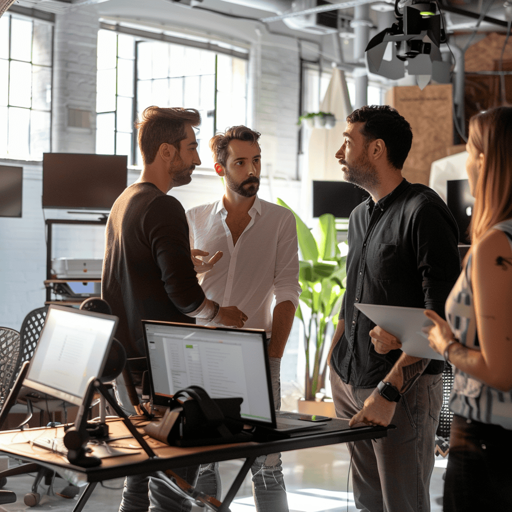itstartsmedia office team discussing corporate video project bu 4c28d5c6 78e4 486c a99d 9e958178fa7a